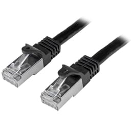 StarTech.com 2m CAT6 Ethernet Cable, 10 Gigabit Shielded Snagless RJ45 100W PoE Patch Cord, CAT 6 10GbE SFTP Network Cable w/Strain Relief, Black, Fluke Tested/Wiring is UL Certified/TIA - Category 6 - 26AWG (N6SPAT2MBK) - Patch cable - RJ-45 (M) to RJ-45 (M) - 2 m - SFTP - CAT 6 - molded, snagless - black