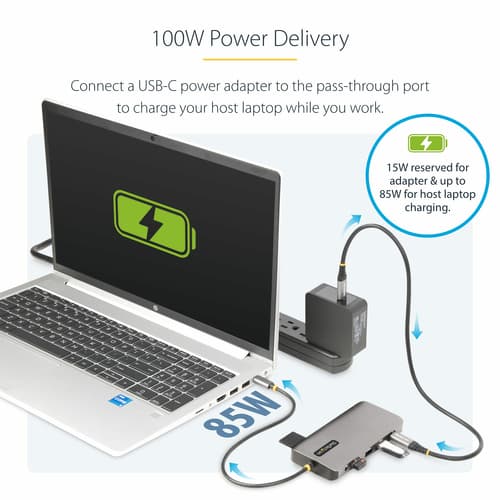 StarTech.com USB-C Triple-Monitor Multiport Adapter, HDMI/DP/Card Reader - Docking station - USB-C 3.2 Gen 1 / Thunderbolt 3 / Thunderbolt 4 - HDMI, 2 x DP - 1GbE — view 6