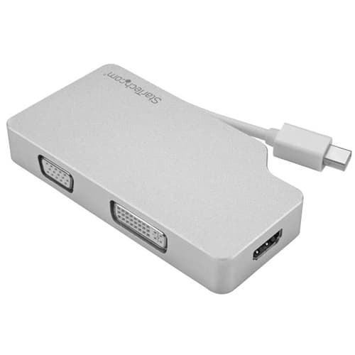 StarTech.com Aluminum Travel A/V Adapter: 3-in-1 Mini DisplayPort to VGA, DVI or HDMI - mDP Adapter - 4K (MDPVGDVHD4K) - Video converter - DisplayPort - DVI, HDMI, VGA