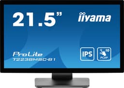 iiyama ProLite T2238MSC-B1 - LED monitor - 21.5" - touchscreen - 1920 x 1080 Full HD (1080p) - IPS - 600 cd/m� - 1000:1 - 5 ms - HDMI, DisplayPort - speakers - matte black