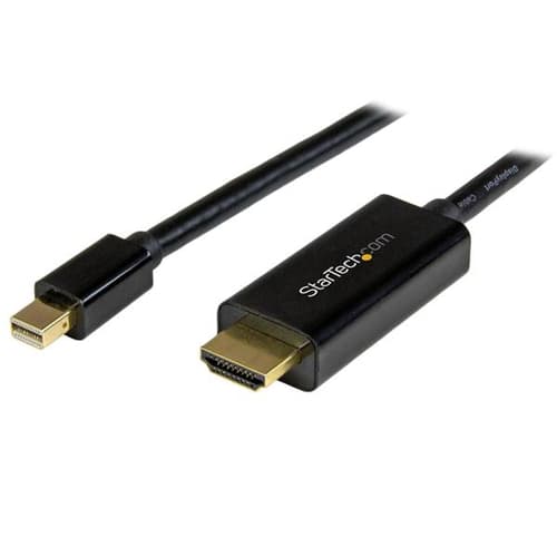 StarTech.com Mini DisplayPort to HDMI Adapter Cable - mDP to HDMI Adapter with Built-in Cable - Black - 5 m (15 ft.) - Ultra HD 4K 30Hz (MDP2HDMM5MB) - Adapter cable - Mini DisplayPort male to HDMI male - 5 m - black - 4K support