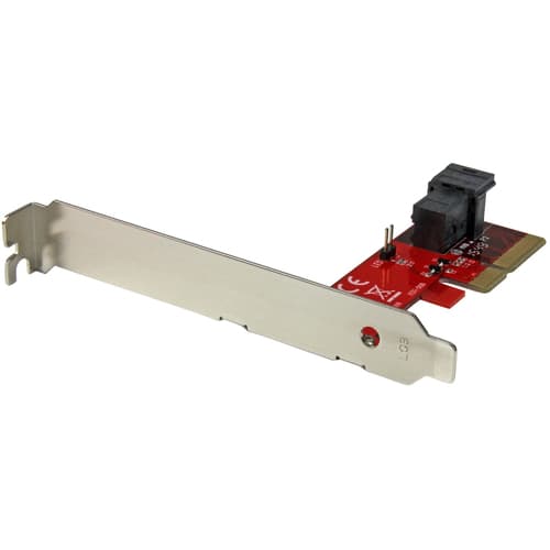 StarTech.com 4-Lane PCI Express to SFF-8643 Adapter for PCIe NVMe U.2 SSD - U.2 2.5" NVMe SSD Adapter (PEX4SFF8643) - Interface adapter - 2.5" - Expansion Slot to U.2 - SAS 12Gb/s - PCIe x4 - red