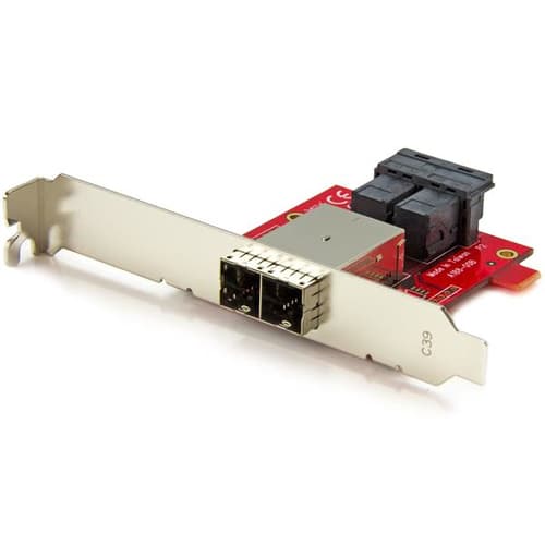 StarTech.com Mini-SAS Adapter - Dual SFF-8643 to SFF-8644 - with Full and Low-Profile Brackets - 12Gbps - SAS internal to external panel - SAS 12Gbit/s - 4 x Mini SAS HD (SFF-8643) (F) to 36 pin 4x Mini SAS HD (SFF-8644) (F)