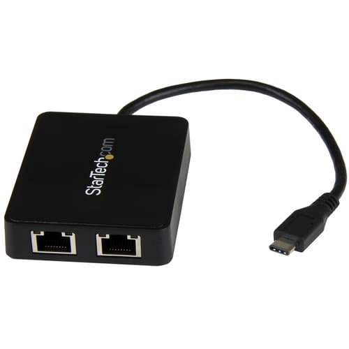 StarTech.com USB-C to Dual Gigabit Ethernet Adapter with USB 3.0 (Type-A) Port - USB Type-C Gigabit Network Adapter (US1GC301AU2R) - Network adapter - USB-C - Gigabit Ethernet x 2 + USB 3.0 - for P/N: TB33A1C