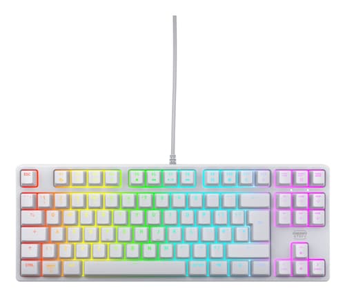 CHERRY XTRFY K4V2 - Keyboard - RGB - 80% - TKL - backlit - USB - QWERTY - UK - key switch: CHERRY MX2A Red - white