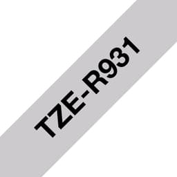 Brother TZe-R931 - Satin - black on silver - Roll (1.2 cm x 4 m) 1 cassette(s) ribbon tape - for Brother PT-D210, D600, H110, H200, P-Touch PT-1005, E310, P900, P-Touch Cube Plus PT-P710
