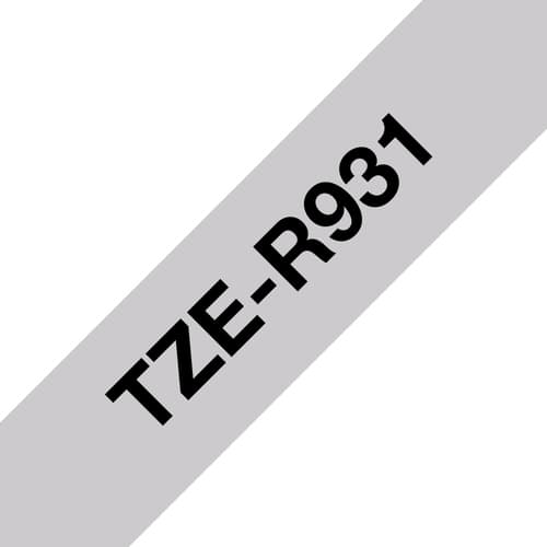 Brother TZe-R931 - Satin - black on silver - Roll (1.2 cm x 4 m) 1 cassette(s) ribbon tape - for Brother PT-D210, D600, H110, H200, P-Touch PT-1005, E310, P900, P-Touch Cube Plus PT-P710