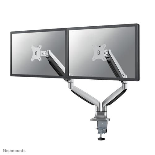 Neomounts NM-D750D - Mounting kit - full-motion - for 2 LCD displays - silver - screen size: 10"-32" - clamp mountable, grommet, desk-mountable