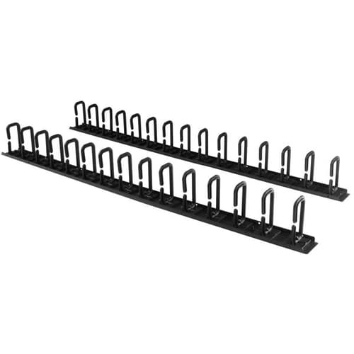 StarTech.com Vertical 0U Server Rack Cable Management w/ D-Ring Hooks - 40U Network Rack Cord Manager Panels - 2x 3ft Wire Organizers (CMVER40UD) - D-ring cable management kit - 1.83 m - black - 40U - for P/N: RK2537BKM, RK4242BK24, RK4242BK30