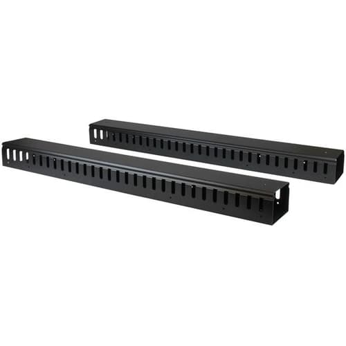 StarTech.com Vertical Cable Organizer with Finger Ducts - Vertical Cable Management Panel - Rack-Mount Cable Raceway - 0U - 6 ft. (CMVER40UF) - Cable organizer - 1.83 m - black - 40U - for P/N: RK2537BKM, RK4242BK24, RK4242BK30
