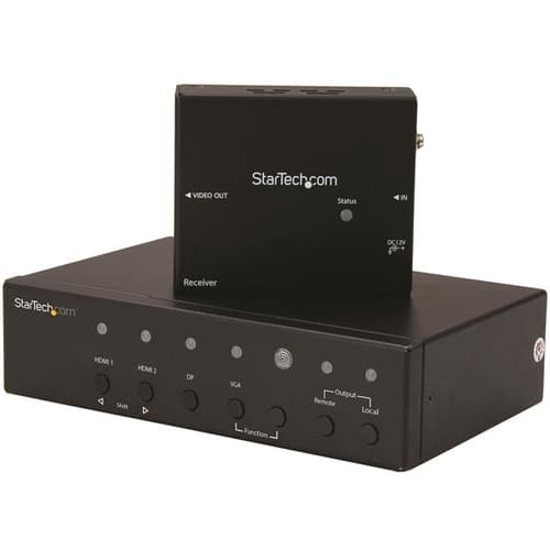 StarTech.com Multi-Input HDBaseT Extender with Built-in Switch - DisplayPort VGA and HDMI Over CAT5e or CAT6 - Up to 4K - up to 230 ft (STDHVHDBT) - Video/audio extender - HDMI - over CAT 5e/6 - up to 70 m