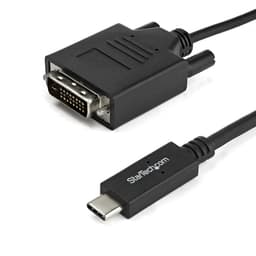 StarTech.com 3.3 ft / 1 m USB-C to DVI Cable - USB Type-C Video Adapter Cable - 1920 x 1200 - Black (CDP2DVIMM1MB) - USB / DVI cable - 24 pin USB-C (M) to DVI-D (M) - Thunderbolt 3 / USB 3.1 - 1 m - 1920 x 1200 (WUXGA) support - black - for P/N: TB4CDOCK