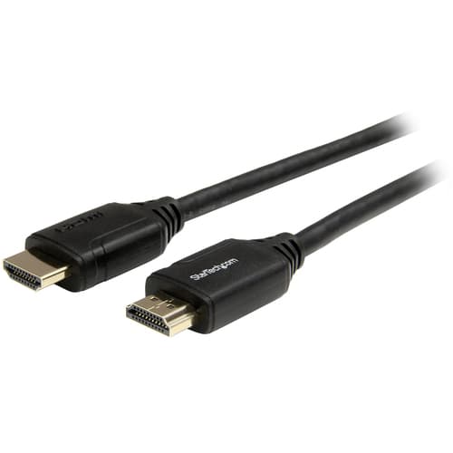 StarTech.com 6ft (2m) Premium Certified HDMI 2.0 Cable with Ethernet, High Speed Ultra HD 4K 60Hz HDMI Cable HDR10, HDMI Cord (Male/Male Connectors), For UHD Monitors, TVs, Displays - Durable HDMI Cable - HDMI cable with Ethernet - HDMI male to HDMI male - 2 m - black - for P/N: EXTEND-HDMI-4K40C6P1, KITBXAVHDPEU, KITBXAVHDPUK, KITBXDOCKPEU, KITBXDOCKPUK