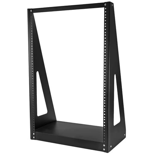 StarTech.com 16U Open Frame Network Rack - 19" 2 Post Free Standing Desktop Rack for Computer, AV, Media, IT Equipment for Server Room (2POSTRACK16) - Rack open frame - 2-post - 16U - 19"