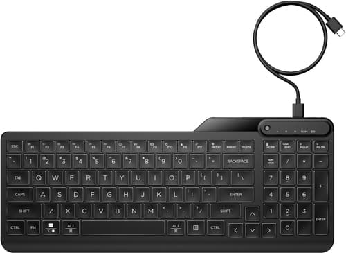 HP 405 - Keyboard - multi device - 65% - compact - backlit - USB - UK - black