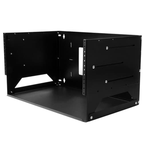 StarTech.com 4U Open Frame Wall Mount Network Rack w/ Built in Shelf - 2-Post Adjustable Depth (12" to 18") Equipment Rack - 75.2lbs (WALLSHELF4U) - Rack (wall mount) - black - 4U - 19" - for P/N: CABSCRWS1032 — view 1