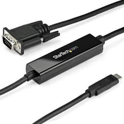 StarTech.com 3ft (1m) USB C to VGA Cable, 1920x1200/1080p USB Type C to VGA Video Active Adapter Cable, Thunderbolt 3 Compatible, Laptop to VGA Monitor/Projector, DP Alt Mode HBR2 Cable - 1m USB-C Video Cable (CDP2VGAMM1MB) - External video adapter - USB-C - VGA - for P/N: TB4CDOCK