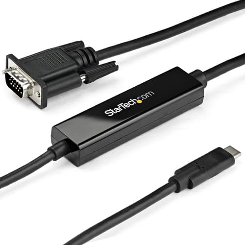 StarTech.com 3ft (1m) USB C to VGA Cable, 1920x1200/1080p USB Type C to VGA Video Active Adapter Cable, Thunderbolt 3 Compatible, Laptop to VGA Monitor/Projector, DP Alt Mode HBR2 Cable - 1m USB-C Video Cable (CDP2VGAMM1MB) - External video adapter - USB-C - VGA - for P/N: TB4CDOCK