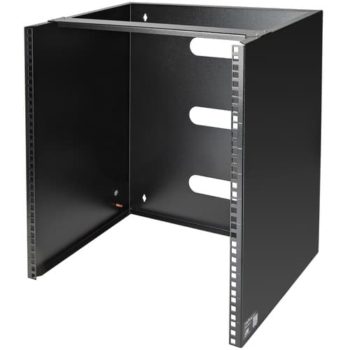 StarTech.com Wall Mount Patch Panel Rack - 15U Wall Mount Rack - 2 Post Open Frame Rack - Wall Mount Network Patch Panel (WALLMNT12) - Wall mount bracket - black - 12U