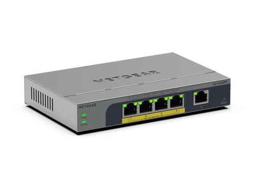 NETGEAR Easy Smart GS105EPP - Switch - high-power - L3 - smart - 1 x 10/100/1000 + 4 x 10/100/1000 (PoE+) - desktop, wall-mountable - PoE+ (120 W)