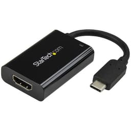 StarTech.com USB C to HDMI 2.0 Adapter with Power Delivery, 4K 60Hz USB Type-C to HDMI Display/Monitor Video Converter, 60W PD Pass-Through Charging Port, Thunderbolt 3 Compatible, Black - USB-C Display Adapter (CDP2HDUCP) - Adapter - 24 pin USB-C male to HDMI, USB-C (power only) female - black - USB Power Delivery (60W), 4K60Hz (4096 x 2160) support