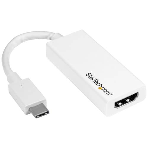 StarTech.com USB-C to HDMI Adapter - White - 4K 60Hz - High Speed - adapter - 24 pin USB-C male to HDMI female - 15 cm - white - 4K support