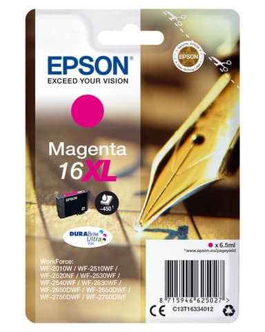 Epson Ink Cartridges, DURABrite" Ultra, 16XL, Pen and crossword, Singlepack, 1 x 6.5 ml Magenta