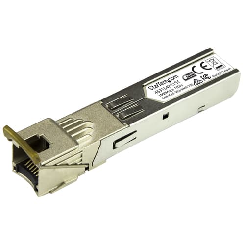 StarTech.com HPE 453154-B21 Compatible SFP Module, 1000BASE-T, SFP to RJ45 Cat6/Cat5e, 1GE Gigabit Ethernet SFP, RJ-45 (Copper) 100m, HPE 6120XG, 6120G, Flex Fabric, Mini GBIC SFP Module - Lifetime Warranty (453154B21ST) - SFP (mini-GBIC) transceiver module (equivalent to: HP 453154-B21) - 1GbE - 1000Base-T - RJ-45 - up to 100 m