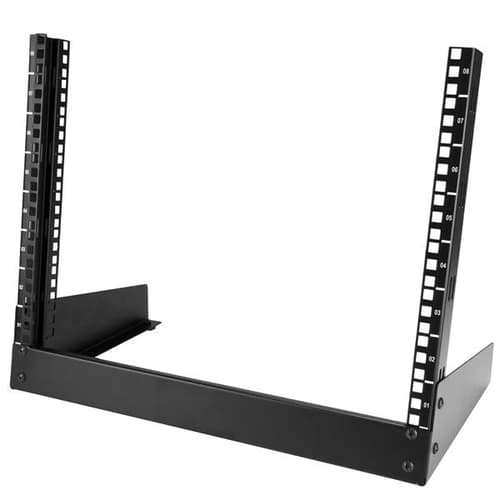 StarTech.com 8U Open Frame Network Rack - 19" 2 Post Free Standing Desktop Rack for Computer, AV, Media, IT, Data & Server Room Equipment (RK8OD) - Rack open frame - 2-post - 8U — view 1