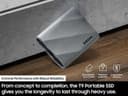 Samsung T9 MU-PK1T0G - SSD - encrypted - 1 TB - external (portable) - USB 3.2 Gen 2x2 (USB-C connector) - 256-bit AES - grey thumbnail 7