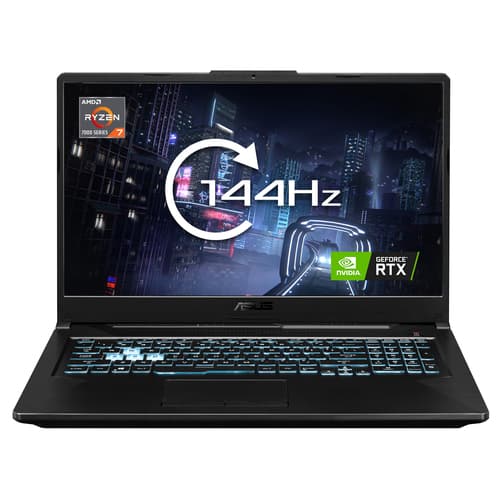 ASUS TUF Gaming A17 FA706NF-HX006W - AMD Ryzen 5 - 7535HS / up to 4.55 GHz - Win 11 Home - GF RTX 2050 - 16 GB RAM - 512 GB SSD NVMe - 17.3" 1920 x 1080 (Full HD) @ 144 Hz - Gigabit Ethernet - Wi-Fi 6, Bluetooth - graphite black