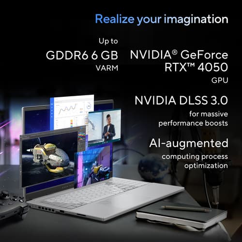 ASUS VivoBook Pro 15 OLED N6506CU-MA031W - Intel Core Ultra 9 - 285H / up to 5.4 GHz - Win 11 Home - GeForce RTX 4050 - 16 GB RAM - 1 TB SSD NVMe - 15.6" OLED 2880 x 1620 (3K) @ 120 Hz - Gigabit Ethernet - Wi-Fi 6E, Bluetooth - earl grey, black (keyboard) — view 20