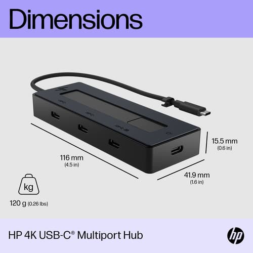 HP 4K USB-C MULTIPORT HUB — view 6