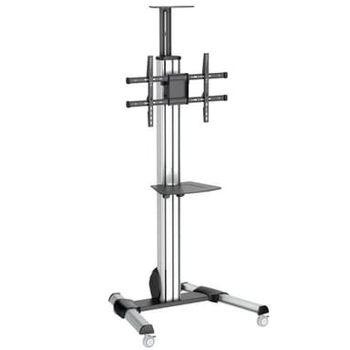 StarTech.com Heavy Duty Rolling Portable TV Cart Stand with Wheels - 32 to 75 inch - Adjustable Rotating Mobile Flat Panel Screen Mount (STNDMTV70) - Cart - for flat panel - plastic, aluminium, steel - black, silver - screen size: 32"-70" - for P/N: HDMIPLATE