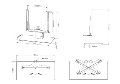 *Non Cancellable/Non Returnable (NCNR)* TABLESTAND TURN BLACK SMALL 300X300 — view 21