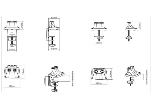 *Non Cancellable/Non Returnable (NCNR)* DESK MOUNT GAS SPRING DUAL BLACK — view 18