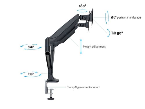 *Non Cancellable/Non Returnable (NCNR)* DESK MOUNT GAS SPRING DUAL BLACK — view 15