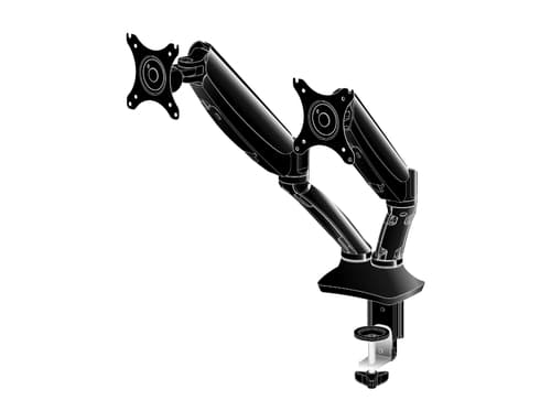 Iiyama DS3002C-B1 - Mounting kit - adjustable arm - for 2 monitors - black - screen size: 10"-27" - desk-mountable