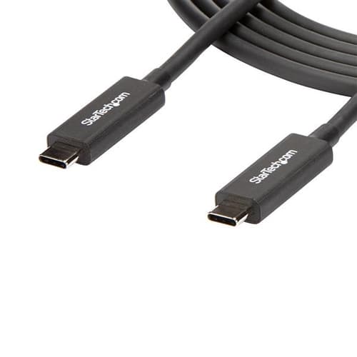 StarTech.com Thunderbolt 3 Cable - 6 ft / 2m - 4K 60Hz - 40Gbps - USB C to USB C Cable - Thunderbolt 3 USB Type C Charger (TBLT3MM2MA) - Thunderbolt cable - 24 pin USB-C (M) to 24 pin USB-C (M) - Thunderbolt 3 / USB / DisplayPort - 2 m - 4K support - black - for P/N: CDP2HDUACP, CDP2HDUACPW, TB33A1C, TBDOCKHDPBC