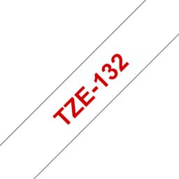 Brother TZe-132 - Red on clear - Roll (1.2 cm x 8 m) 1 cassette(s) laminated tape - for Brother PT-P750, P950, P-Touch PT-E310, P-Touch Cube PT-P300, P-Touch Cube Pro PT-P910