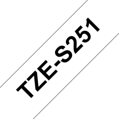 Brother TZe-S251 - Extra strength adhesive - black on white - Roll (2.4 cm x 8 m) 1 cassette(s) laminated tape - for P-Touch PT-3600, D600, D800, P900, P950, P-Touch Cube PT-P910, P-Touch Cube Plus PT-P710