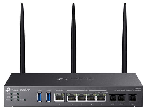 TP-Link Omada DR3220v-4G V1 - Gateway - 1GbE - 4G, 3G - 4G LTE-FDD B1/B3/B5/B7/B8/B20/B28/B32 4G LTE-TDD B38/B40/B41 3G DC-HSDPA/HSPA+/HSDPA/HSUPA/WCDMA B1/B3/B5/B8 - analogue ports: 2 - digital ports: 1 - cloud-managed desktop / wall mountable — view 1