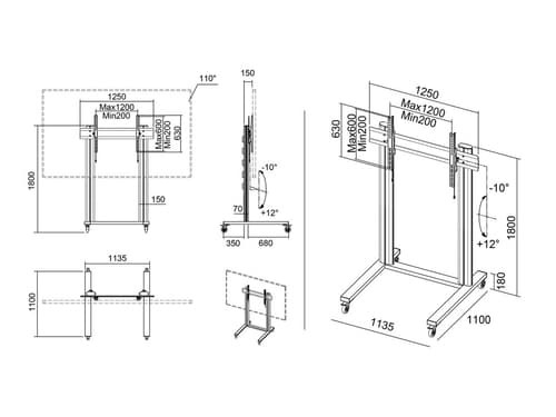 *Non Cancellable/Non Returnable (NCNR)* STAND 180 DUAL PILLAR WHEELBASE BL — view 21
