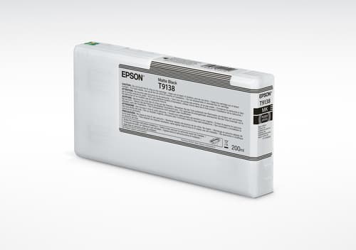 Epson Ink Cartridges, Ultrachrome HDR, T9138, Singlepack, 1 x 200.0 ml Matte Black, Standard