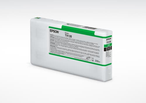 Epson Ink Cartridges, Ultrachrome HDR, T913B, Singlepack, 1 x 200.0 ml Green, Standard