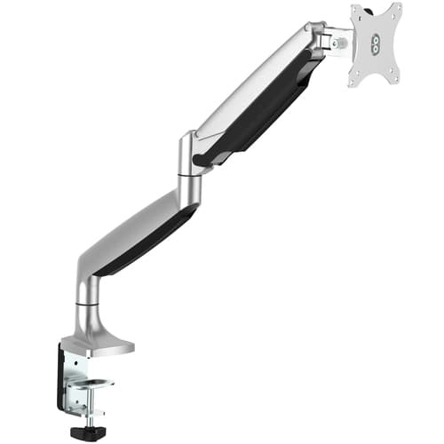 StarTech.com Desk Mount Monitor Arm, Heavy Duty Ergonomic VESA Monitor Arm, Single Display up to 9kg, Full Motion, Height Adjustable, Articulating, Aluminum, C-Clamp/Grommet, Silver - Small Footprint Design - Mounting kit - adjustable arm - for LCD display - heavy duty aluminium - silver - screen size: 12"-34" - desk-mountable - for P/N: ACCSMNT, MONPROTECT