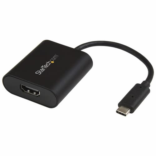 StarTech.com USB C to 4K HDMI Adapter - 4K 60Hz - Thunderbolt 3 Compatible - USB Type C to HDMI Video Display Adapter (CDP2HD4K60SA) - Adapter - TAA Compliant - 24 pin USB-C male to HDMI female - 19 cm - black - 4K60Hz (3840 x 2160) support - for P/N: TB4CDOCK