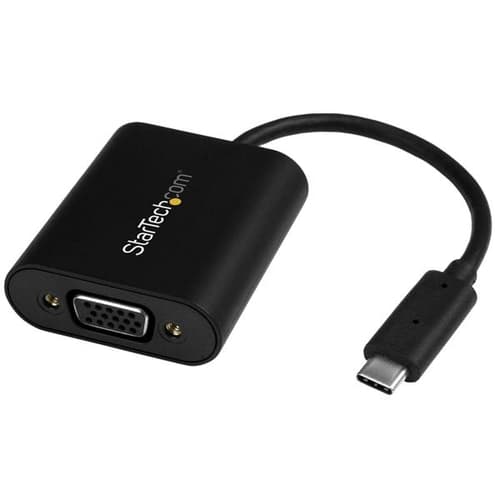 StarTech.com USB-C to VGA Adapter - 1920x1200 - USB C Adapter - USB Type C to VGA Monitor / Projector Adapter (CDP2VGASA) - External video adapter - USB-C - D-Sub