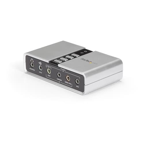 StarTech.com 7.1 USB Sound Card - External Sound Card for Laptop with SPDIF Digital Audio - Sound Card for PC - Silver (ICUSBAUDIO7D) - Sound card - 48 kHz - 7.1 - USB 2.0 - for P/N: MU15MMS, MU6MMS