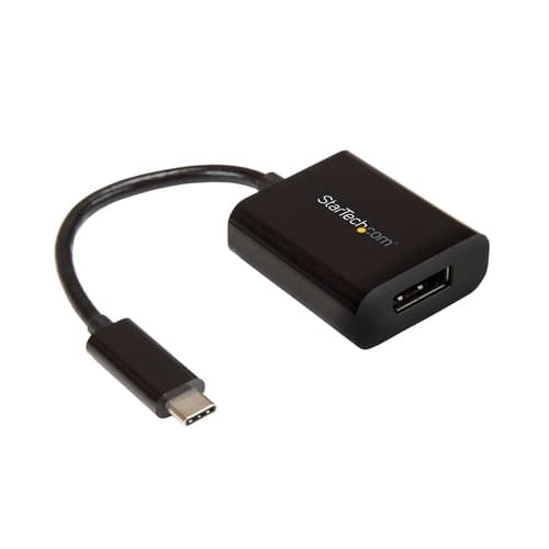 StarTech.com USB C to DisplayPort Adapter 4K 60Hz - USB Type-C to DP 1.4 Monitor Video Converter (DP Alt Mode) - Thunderbolt 3 Compatible - DisplayPort adapter - 24 pin USB-C (M) to DisplayPort (F) - Thunderbolt 3 / DisplayPort 1.4 - 14 cm - 8K30Hz (7680 x 4320) support, 4K60Hz support - black - for P/N: BNDTB10GI, BNDTB210GSFP, BNDTB410GSFP, BNDTB4M2E1, BNDTBUSB3142, TB4CDOCK